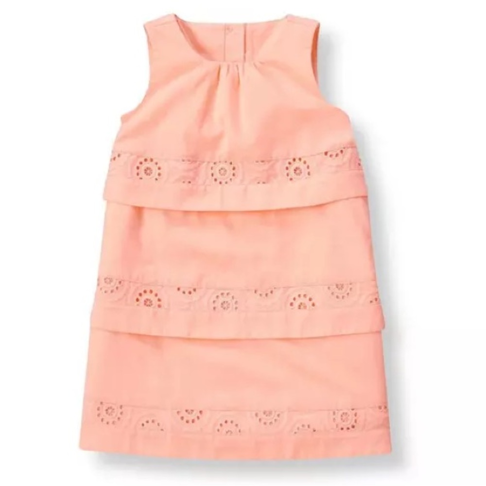 Janie and Jack peach eyelet tiered Collections spring Easter dress 12-18 months